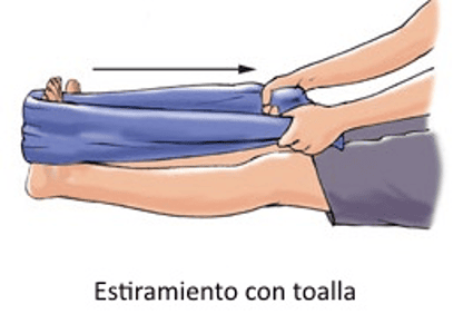 Estirament amb tovallola